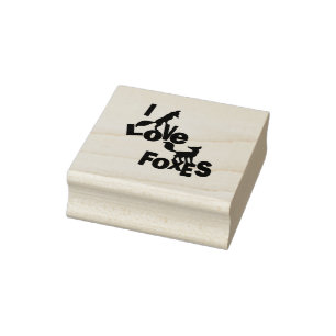 I Liebe Füchse Gummistempel