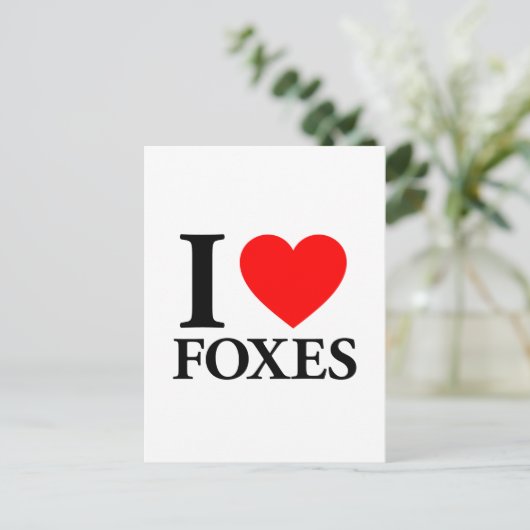 I Liebe Füchse Postkarte (Stehend Vorderseite)