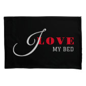 I Liebe ( Fügen Sie Ihren Text hinzu) Black Valent Kissenbezug (Vorderseite)