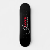I Liebe ( Fügen Sie Ihren Text hinzu) Black Valent Skateboard (Vorne)