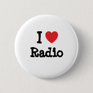 I Liebe Funkherz personalisiert Button