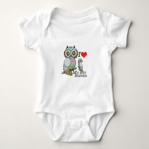 I-Liebe für meine große Schwester Owls Multiple Pr Baby Strampler