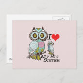 I-Liebe für meine große Schwester Owls Multiple Pr Postkarte (Vorne/Hinten)