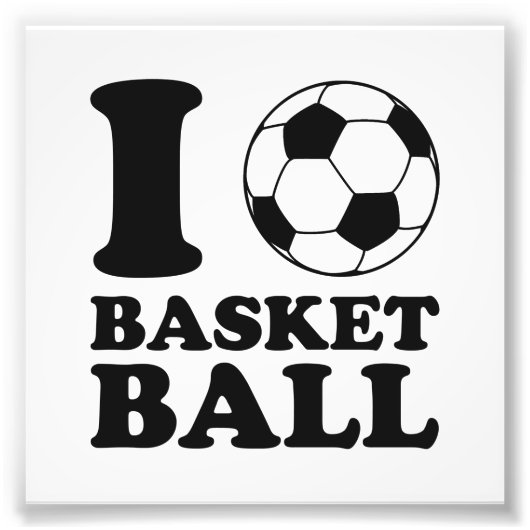 I Liebe Fußball Basketball Fotodruck (Vorne)