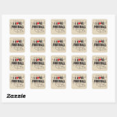 I Liebe Fußball - Beige Platz 1½" Matte Stickers (Blatt)