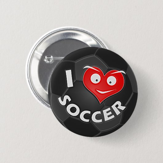 I Liebe-Fußball Button (Vorne & Hinten)