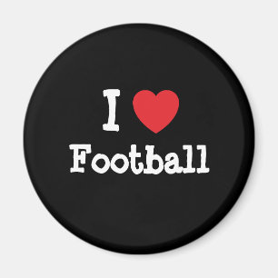 I Liebe Fußball-Herz-Brauch personalisiert Magnet