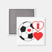 I Liebe Fußball Magnet (Vorderseite/Rückseite)