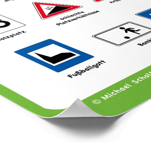 I Liebe Fußball Poster (Ecke)