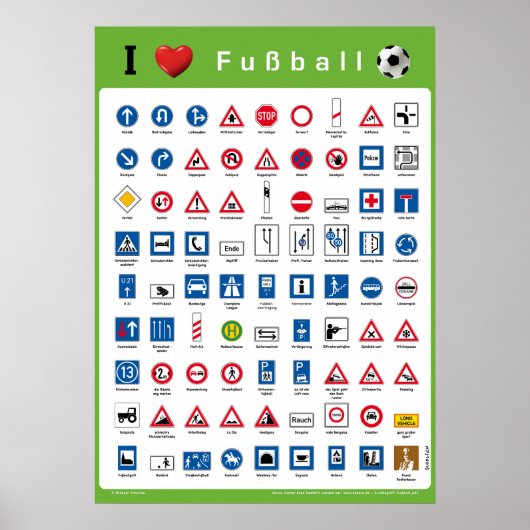 I Liebe Fußball Poster (Vorne)
