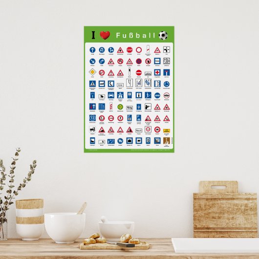 I Liebe Fußball Poster (Küche)