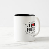 I Liebe-Fußball - schwärzen Sie 11 Unze Zwei-Ton Zweifarbige Tasse (VorderseiteRechts)