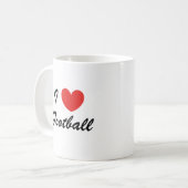 I Liebe Fußball Sporttypografie Kaffee Tasse (Vorderseite Links)