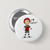 I Liebe-Fußball-T-Shirts und Geschenke Button (Vorne & Hinten)