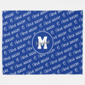 I Liebe Fußball-Typografie Muster JE Farbe Fleecedecke (Vorderseite (Horizontal))