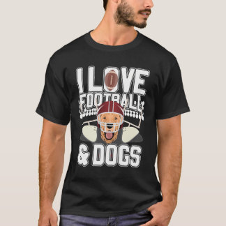 I Liebe Fußball und Hunde Niedlich Welpen Hunde Hu T-Shirt