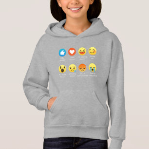 I Liebe-FußballEmoticon (emoji) - Weiß auf Hoodie