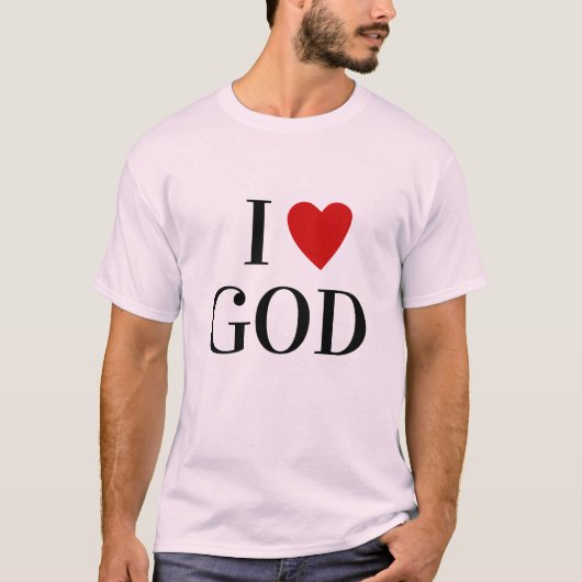 I LIEBE G O | Heftbenutzertext GOD religiöse T-S T-Shirt (Vorderseite)