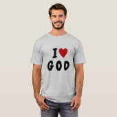 I LIEBE G O | Herzbenutzertext GOD religiös T-Shirt (Vorne ganz)