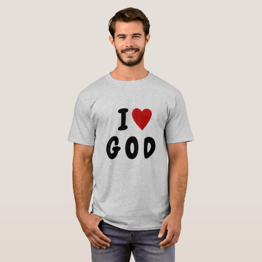 I LIEBE G O | Herzbenutzertext GOD religiös T-Shirt (Vorne ganz)