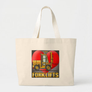 I Liebe-Gabelstapler-Taschen-Tasche Jumbo Stoffbeutel