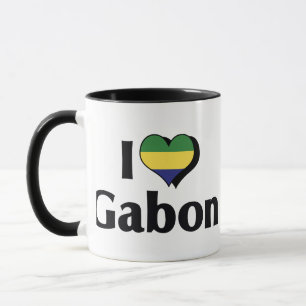 I Liebe Gabon Flag Tasse
