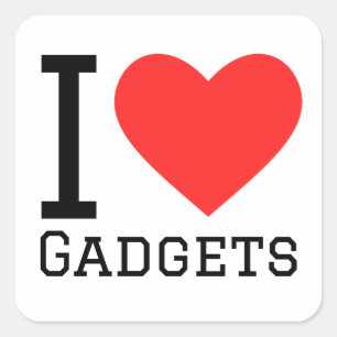 I Liebe Gadgets Quadratischer Aufkleber