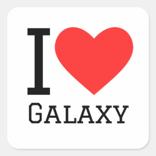 I Liebe Galaxie Quadratischer Aufkleber