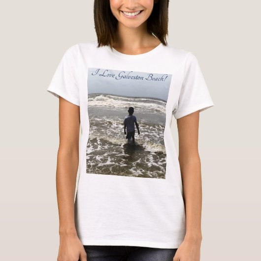 I Liebe Galveston Strand-Erwachsen-T - Shirt (Vorderseite)