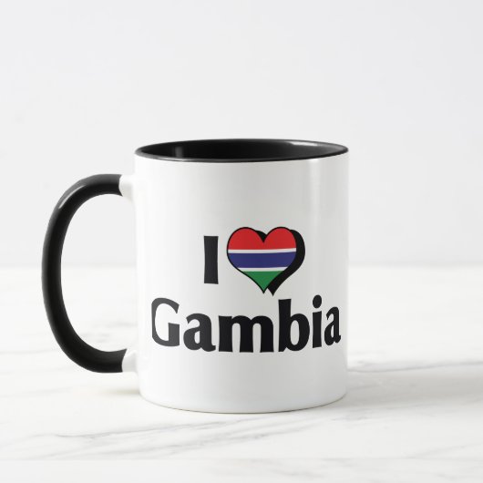 I Liebe Gambia Flag Tasse (Links)