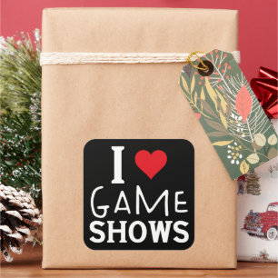 I Liebe Game Shows, Funny Sprichwort Game Shows Lo Quadratischer Aufkleber