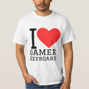 I Liebe Gamer-Tastatur T-Shirt