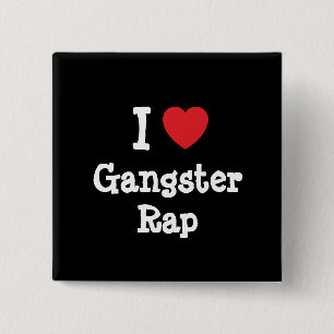 I Liebe Gangster Rap Herzstück personalisiert Button