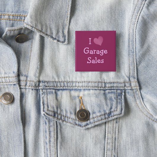 I Liebe Garagenverkauf Button (Beispiel)