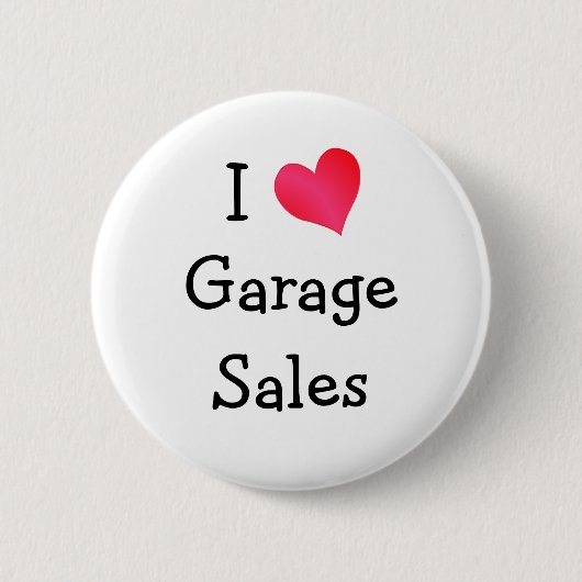I Liebe Garagenverkauf Button (Vorderseite)