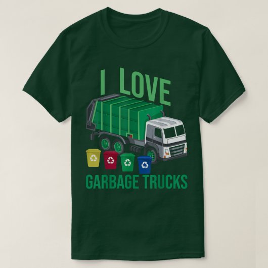 I Liebe Garbage Trucks Recycelte Abfallbewirtschaf T-Shirt (Design vorne)