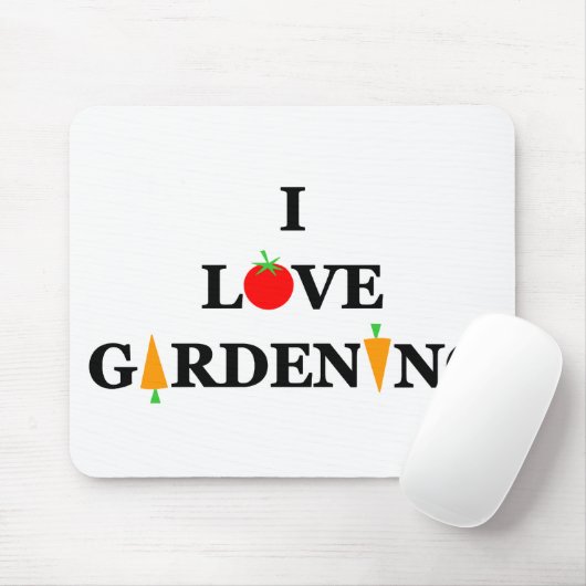 I LIEBE GARTEN Gemüsegärtner Cartoon Mousepad (Mit Mouse)