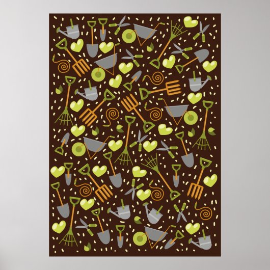 I Liebe Gartenarbeit. (dunkle Hintergrundversion) Poster (Vorne)