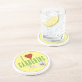 I Liebe Gartenarbeit Illustrierter Text Getränkeuntersetzer (Seite)