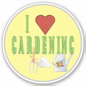I Liebe Gartenarbeit Illustrierter Text Vinyl Aufkleber (Vorderseite)