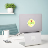 I Liebe Gartenarbeit Illustrierter Text Vinyl Aufkleber (Laptop auf Schreibtisch)
