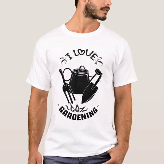I Liebe Gartenarbeit T-Shirt (Vorderseite)
