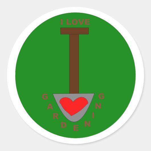 I Liebe Gartenaufkleber Runder Aufkleber (Vorderseite)