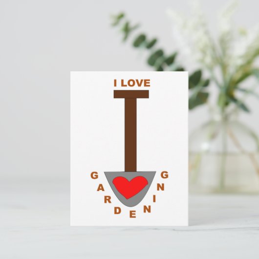 I Liebe Gartenfläche Postkarte (Stehend Vorderseite)