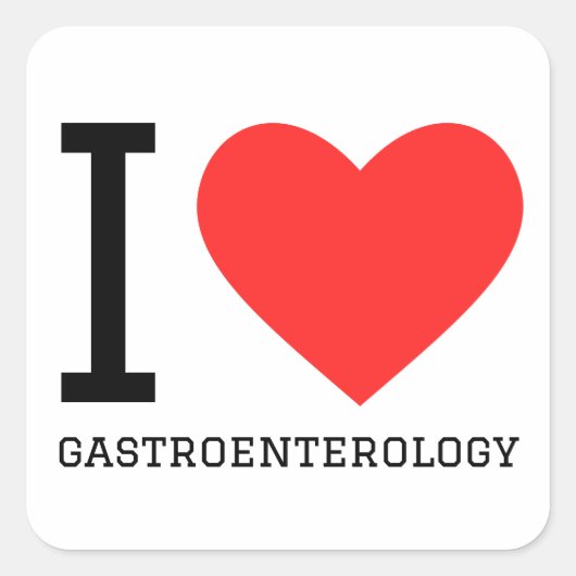 I Liebe Gastroenterologie Quadratischer Aufkleber (Vorderseite)