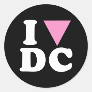 I LIEBE GAY DC — WEISS -.pnng Runder Aufkleber