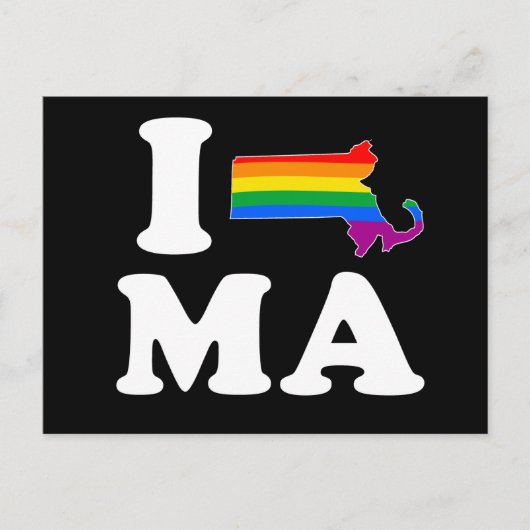 I LIEBE GAY MASSACHUSETTS - WEISS -.png Postkarte (Vorderseite)