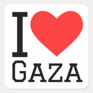 I Liebe Gaza Quadratischer Aufkleber