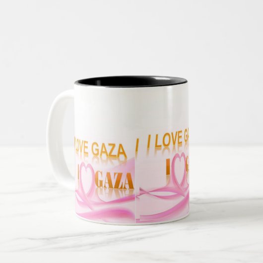 I Liebe Gaza Zweifarbige Tasse (Vorderseite Links)