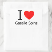I Liebe Gazelle Spins Rechteckiger Aufkleber (Tasche)